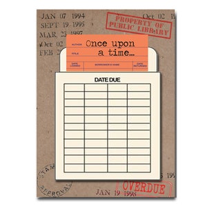 Vintage Book Card: Fairytale Birthday Card with Library Pouch