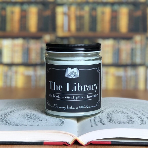 The Library Soy Candle - Old Books + Eucalyptus + Lavender As Seen on Oprah & Buzzfeed Gifts for Book Lovers