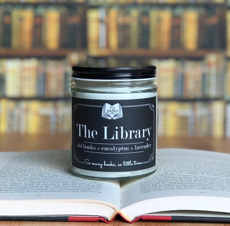 The Library Soy Candle Old Books Eucalyptus Lavender As Seen on Oprah & Buzzfeed Gifts for Book Lovers image 1