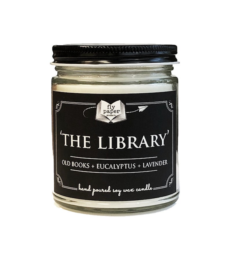 The Library 9oz Soy Candle  Old Books  Eucalyptus  Lavender image 0
