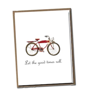 Que les bons moments roulent. Carte de voeux série lin classique - carte d'anniversaire - carte pour les amateurs de vélo - carte de l'amitié - vélo vintage