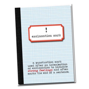 Ausrufezeichen! Geburtstagskarte mit Grammatikmotiv. - Grammatik Geek Karte- Lehrerkarte- Professor - Schriftstellerkarte - Leserkarte - Satzzeichen