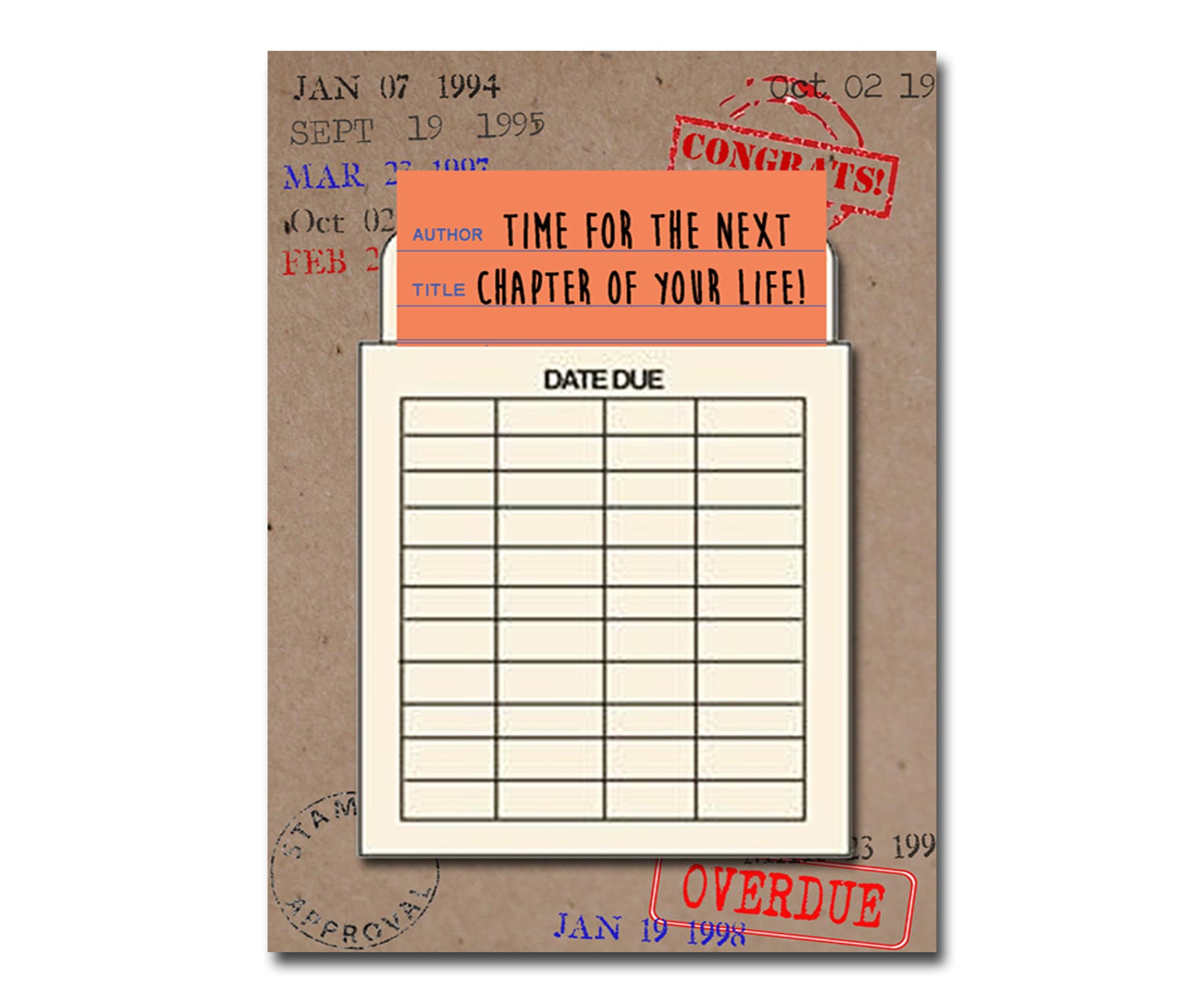 Vintage Date Due Pouch Card