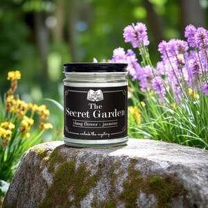 The Secret Garden Soy Candle- Ylang flowers + Jasmine + Floral notes -Book Lover Gift- bookish gift