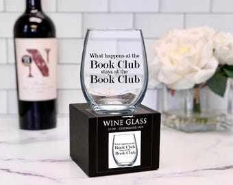 Book Club Stemless Wine Glass, Literary Gift - Etsy