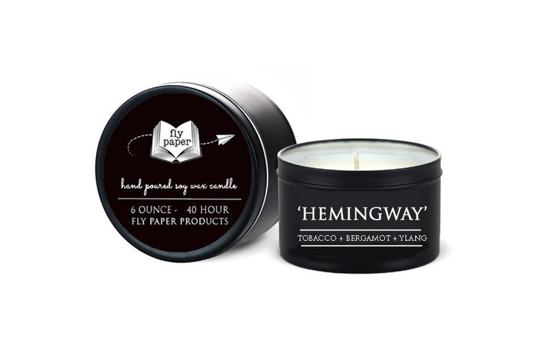 Hemingway Soy Candle Tobacco Bergamot Ylang Book Lover image 2