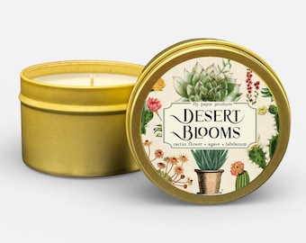Candela di soia Desert Blooms da 118 g - Fiore di cactus + Agave + Labdano