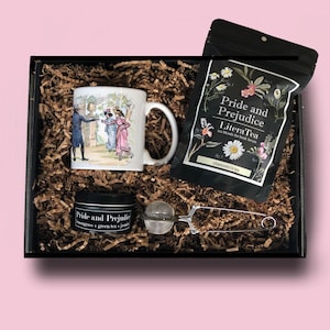 Pride and Prejudice Boxed Gift Set with Chamomile Loose Leaf Tea - Gifts for Jane Austen Readers- FREE US SHIPPING