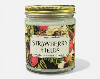 Strawberry Fields 9oz Candle- Strawberry + Lemon + Vanilla
