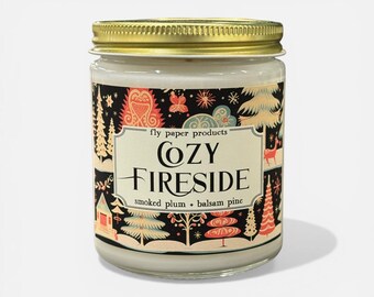 Cozy Fireside 9oz Limited Edition Holiday Candle - Smoked Plum + Balsam Pine