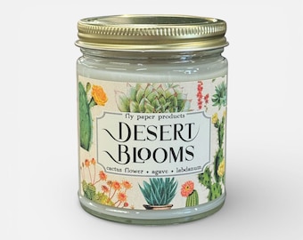 Candela di soia Desert Blooms da 255 g - Fiore di cactus + Agave + Labdano