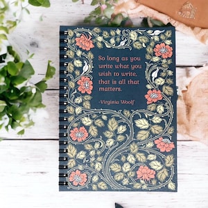 Virginia Woolf ""Write What You Wish To Write"" - 80-seitiges Notizbuch - Geschenk für Buchliebhaber - Tagebuch."