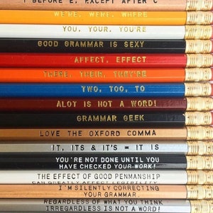 Colorful Grammar Rules Pencil Set for Book Lovers Pencils Literary Pencils Educational Pencils Back to School Gifts Teacher Classroom image 5