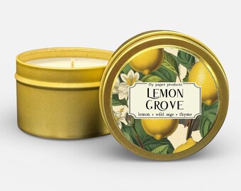 Lemon Grove 4oz Candle- Lemon + Wild Sage + Thyme