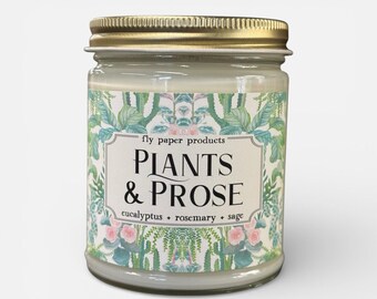 Candela di soia Plants & Prose da 9 once - Eucalipto + Rosmarino + Salvia