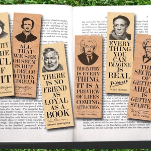 Set of 6 Famous Male Bookmark Set - Eco Friendly - Literary Gift - Gifts for Book Lovers - Classic Literature- Author- Artist - Gift for Him