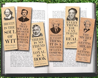 Set of 6 Famous Male Bookmark Set - Eco Friendly - Literary Gift - Gifts for Book Lovers - Classic Literature- Author- Artist - Gift for Him