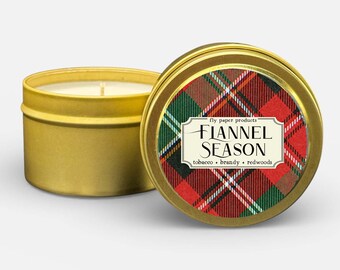 Flannel Season Red 4oz Candle - Tobacco + Brandy + Redwoods