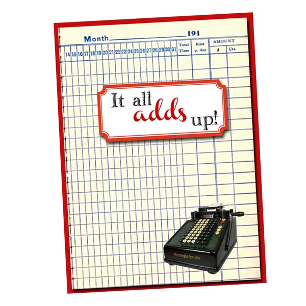 It all adds up!  Math Geek themed Thank You card. - Math Nerd - Math Teacher - Math Lover Card - Witty - Math Jokes