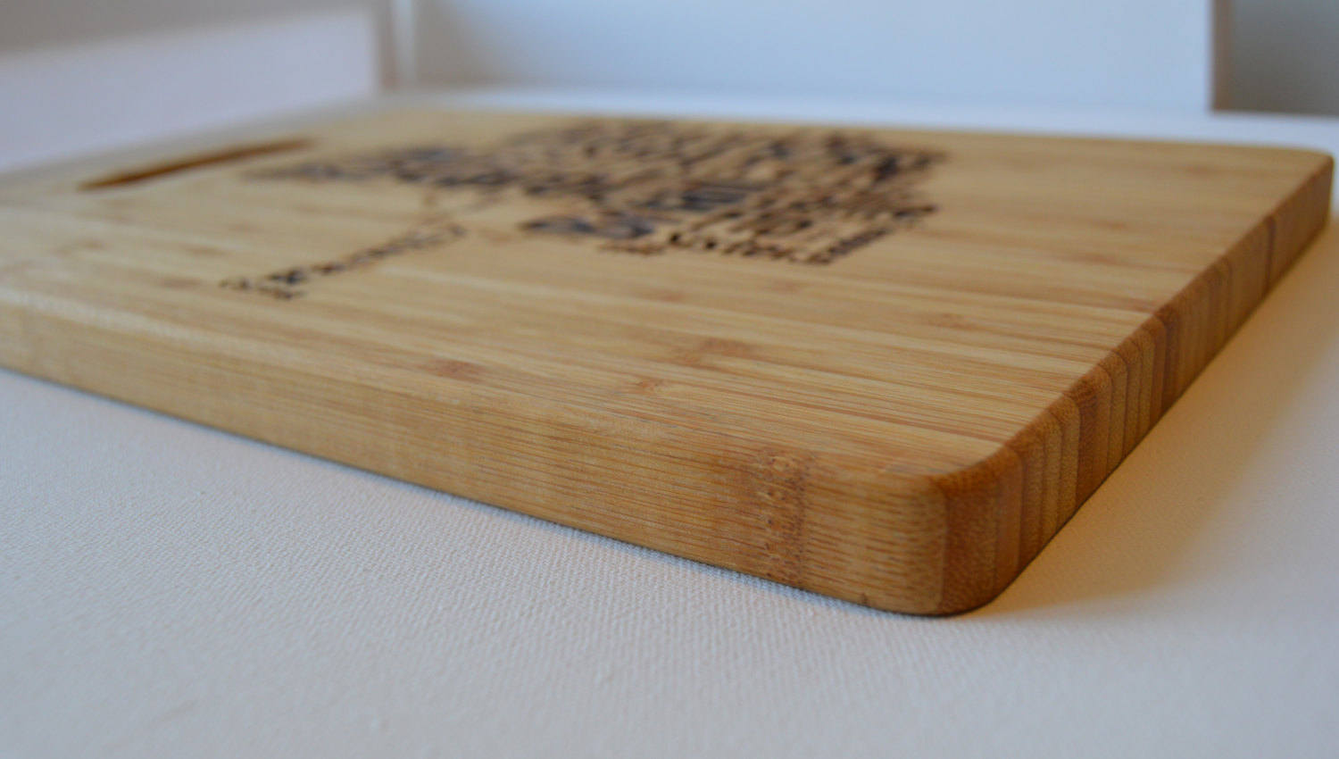 Personalised Large Solid Wooden Chopping Board Engraved Word Art