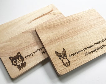 Dog Lovers Gift, Dog Lovers Chopping Board, Cat Person Gift, Wooden Cheese Board