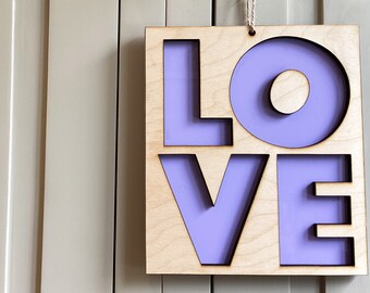 Love Sign, Own 4 letter word Sign, Childrens Wall Decor, Name Plaque