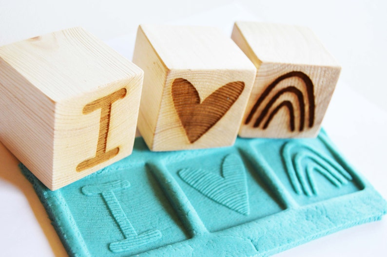 Wooden Playdough Letter Stamps Letter Block Stamps Etsy UK