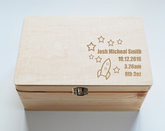 Baby Keepsake Box, Personalised Wooden Keepsake Box, Photo Album Baby box, Boy&Girl Baby Gift, Christening Gift Box, Memory Box, 20x30cm Box