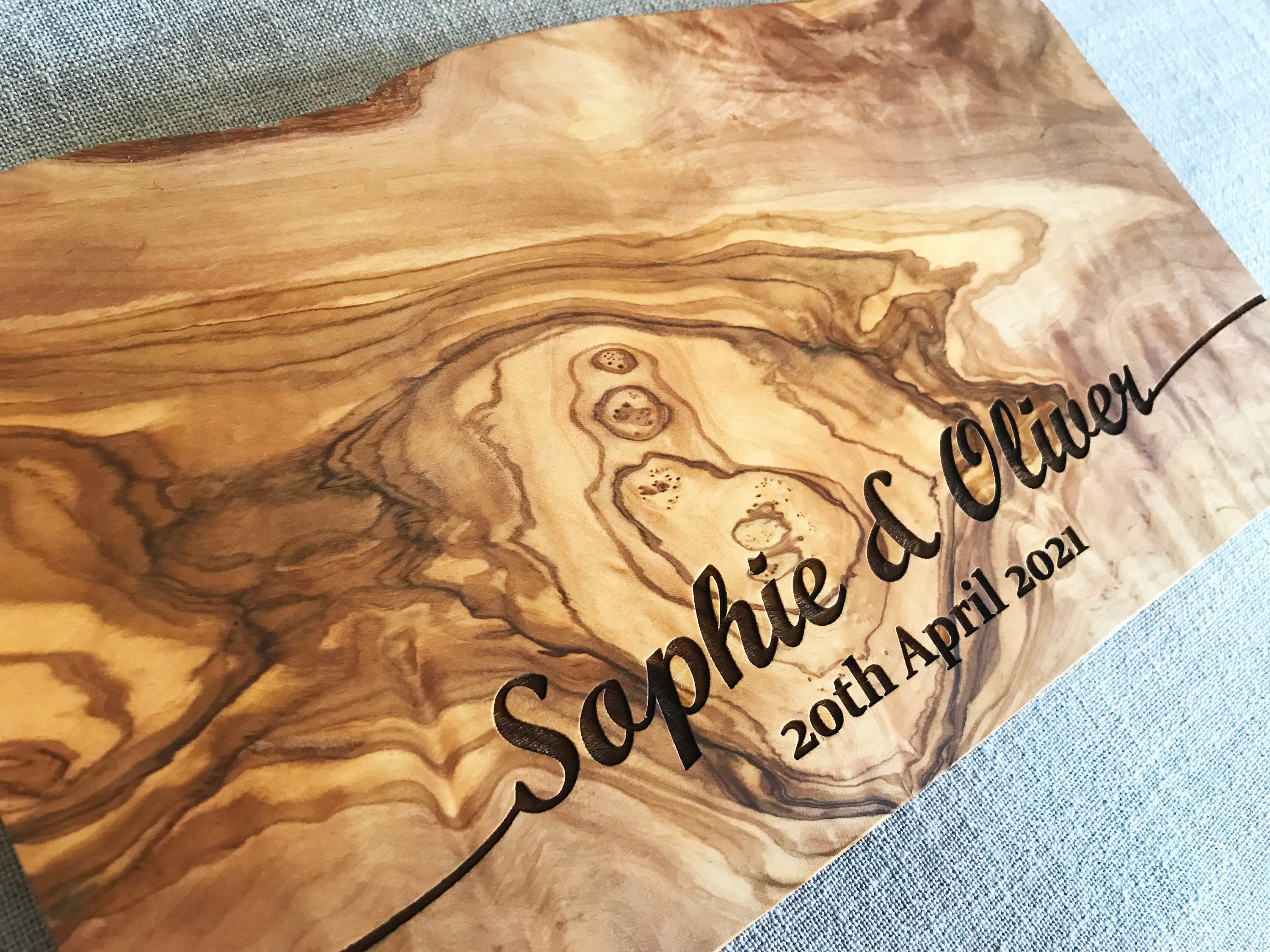 Personalised Solid Olive Cheese Board Charcuterie Board Etsy UK