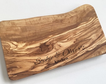 Personalised Engraved Solid Olive Cheese Board, Charcuterie Board, Wedding Gift, Thank you Gift, Birthday Gift