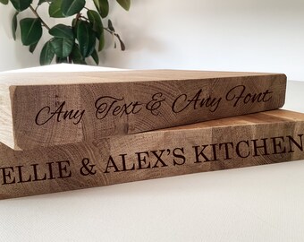 Personalised Engraved Oak Chopping Block