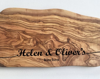 Wedding Gift Personalised Olive Wood Chopping Board