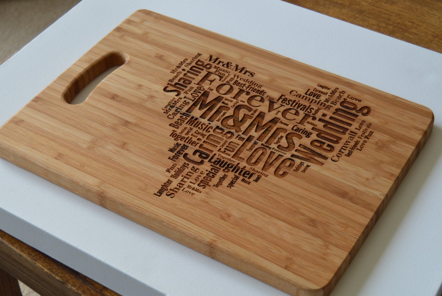 Personalised Gift Large Solid Wood Chopping Board Engraved Etsy