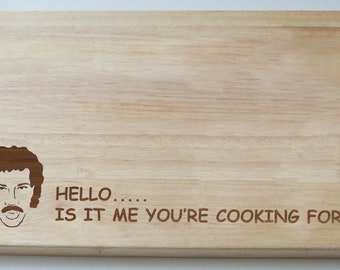 Hello Cooking 80's Chopping Board, Engraved Wedding Gift, House Warming Chopping Cheese Board