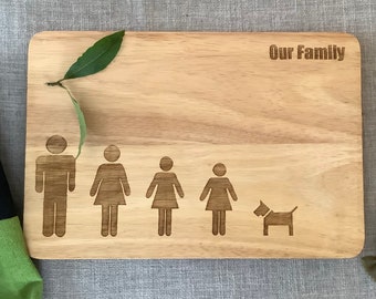 Personalised Stick Family Chopping Board