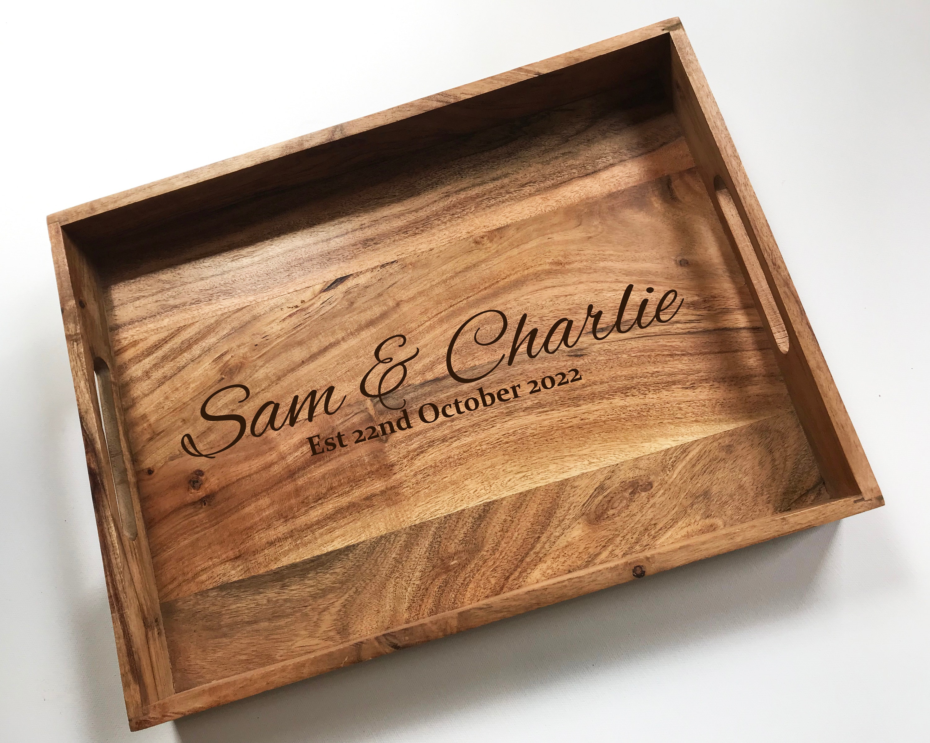 Personalised Wedding Large Wooden Tray Breakfast Tray Etsy UK