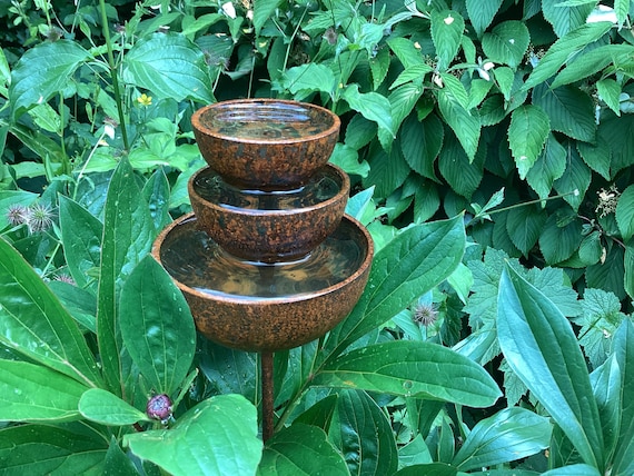 Rustic Waterfall, 1m &50cmTall, Rain Catcher Fountain, Bird Water Station, Bird Bath, Butterfly Water Station, Bee Water Station, Garden Art