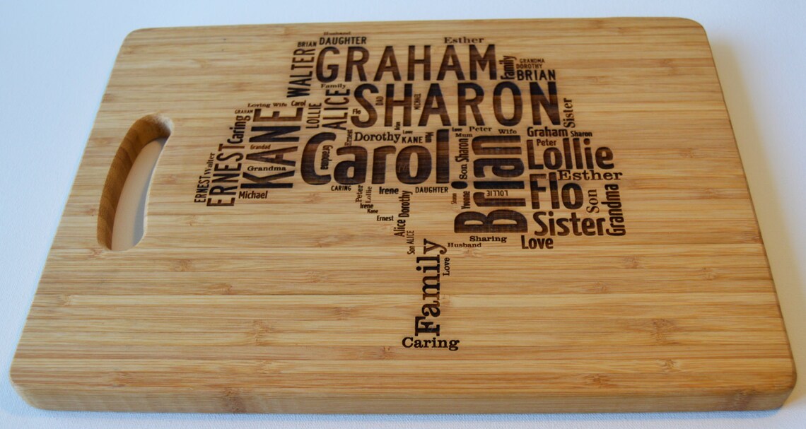 Gran tabla de cortar de madera maciza grabada tabla de Etsy