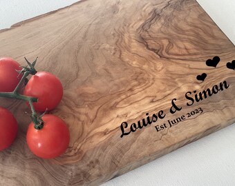 Personalised Engraved Solid Olive Board, Chopping Board, Cheese Board