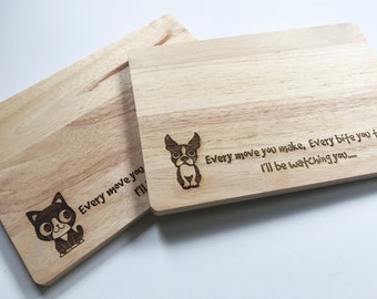 Cat Lovers Gift, Cat Lovers Chopping Board, Gift for Dog Lovers, Wooden Cheese Board