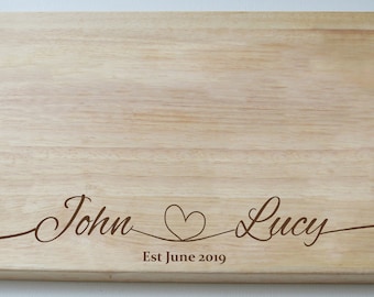 Wedding, Anniversary, House Moving Gift, Personalised Wooden Chopping Board