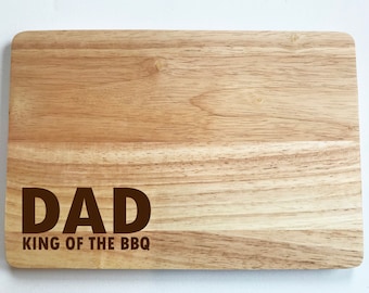 Personalised King of the BBQ Chopping Board, Solid Olive Wood Board, Bamboo Cutting Board