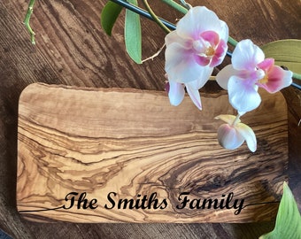 Personalised Chopping Board, Personalised Family Name Cheese Board, Solid Olive Cheese Board, Charcuterie Board, Chopping Board