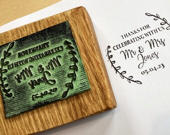 Personalised Wedding Stamp , Custom Stamp, Save Date Stamp, Thank You Stamp, Eco Rubber Stamp, Environmentally Friendly Stamp