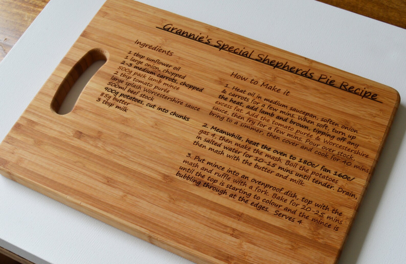 Personalised Chopping Board Recipe Large Solid Wooden Chopping Etsy UK