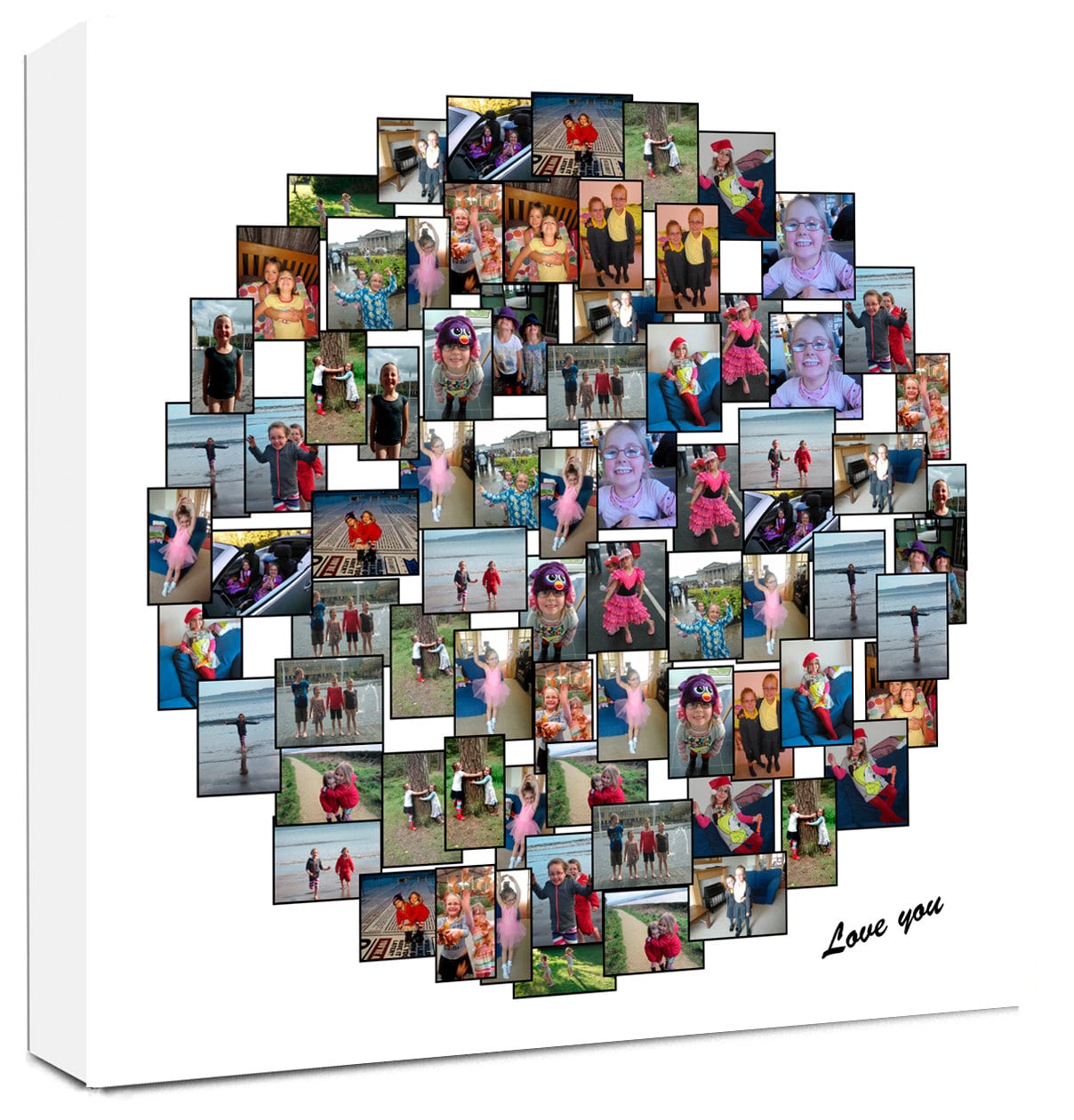 CIRCLE Shape Photo Collage on Canvas Personalise Collage Etsy UK