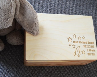 Baby Keepsake Box, Personalised Wooden Keepsake Box, Photo Album Baby box, Boy&Girl Baby Gift, Christening Gift Box, Memory Box, 20x30cm Box