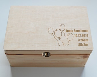 Baby Keepsake Box, Personalised Wooden Keepsake Box, Baby box, Christening Gift Box, Memory Box, 20x30cm Box