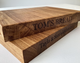 Personalised Engraved Oak Chopping Block