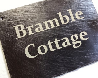 Personalised Engraved Slate House Sign, House Name Slate Sign, House Number Sign